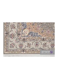 جزییات جزییات نقش فرش بهشتی طرح آیناز کد P37 دودی