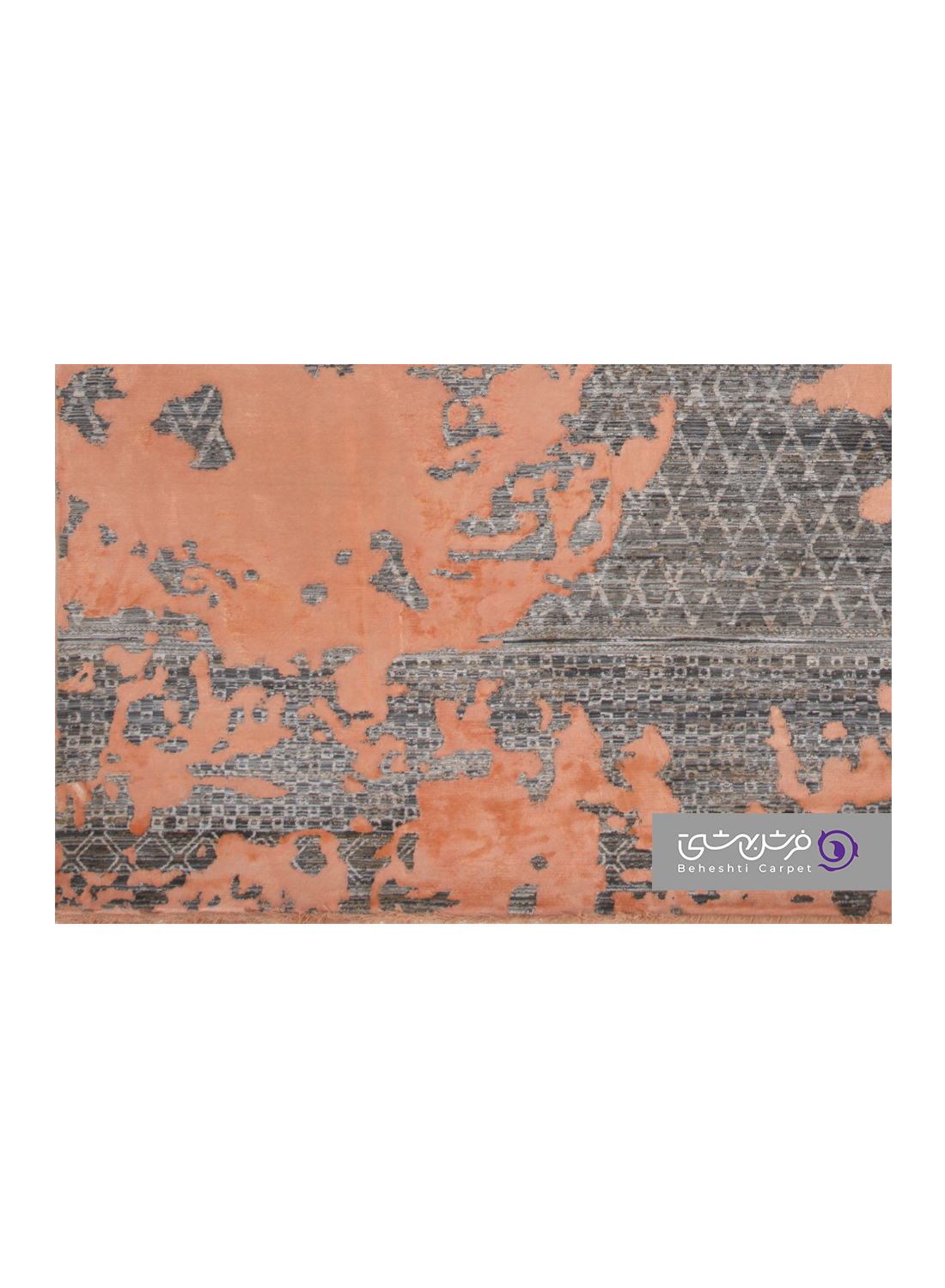 جزییات نقش فرش طرح یونیک کد 8504 نارنجی