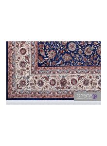 جزییات نقش فرش طرح آیتان کد R16 سرمه ای