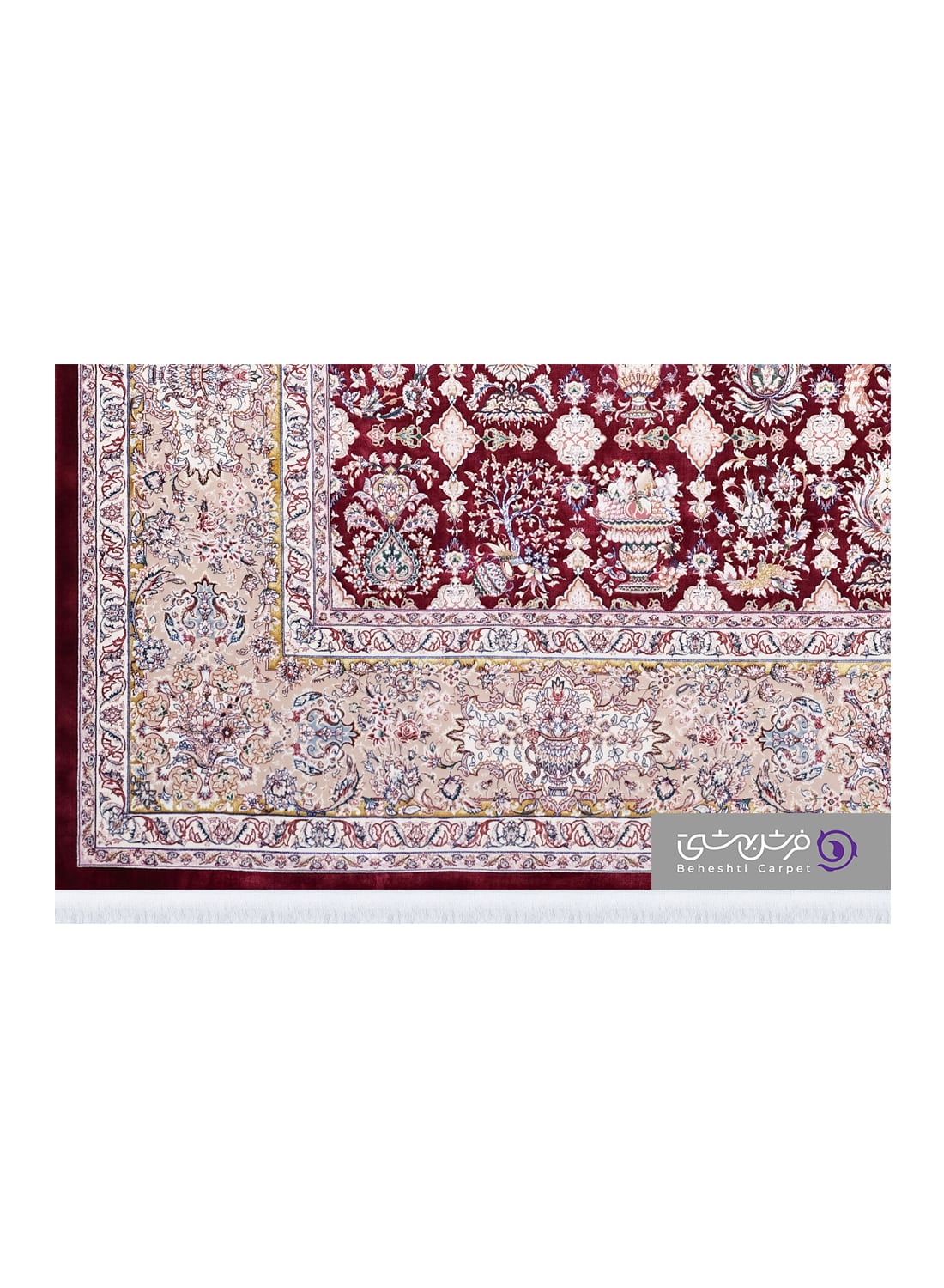 جزییات نقش فرش طرح آیتان کد T29 ارغوانی