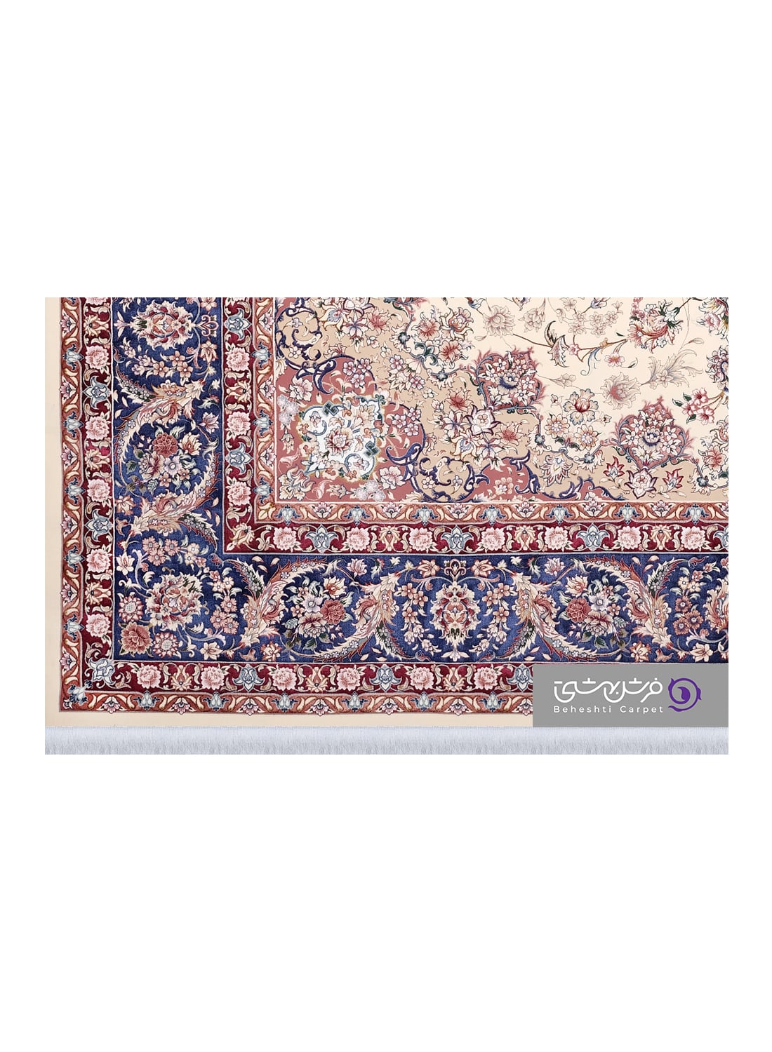 جزییات نقش فرش طرح آیتان کد T31 موزی سرمه ای