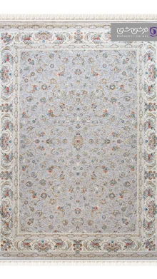 فرش طرح نائین کد 8006 نقره ای کرم