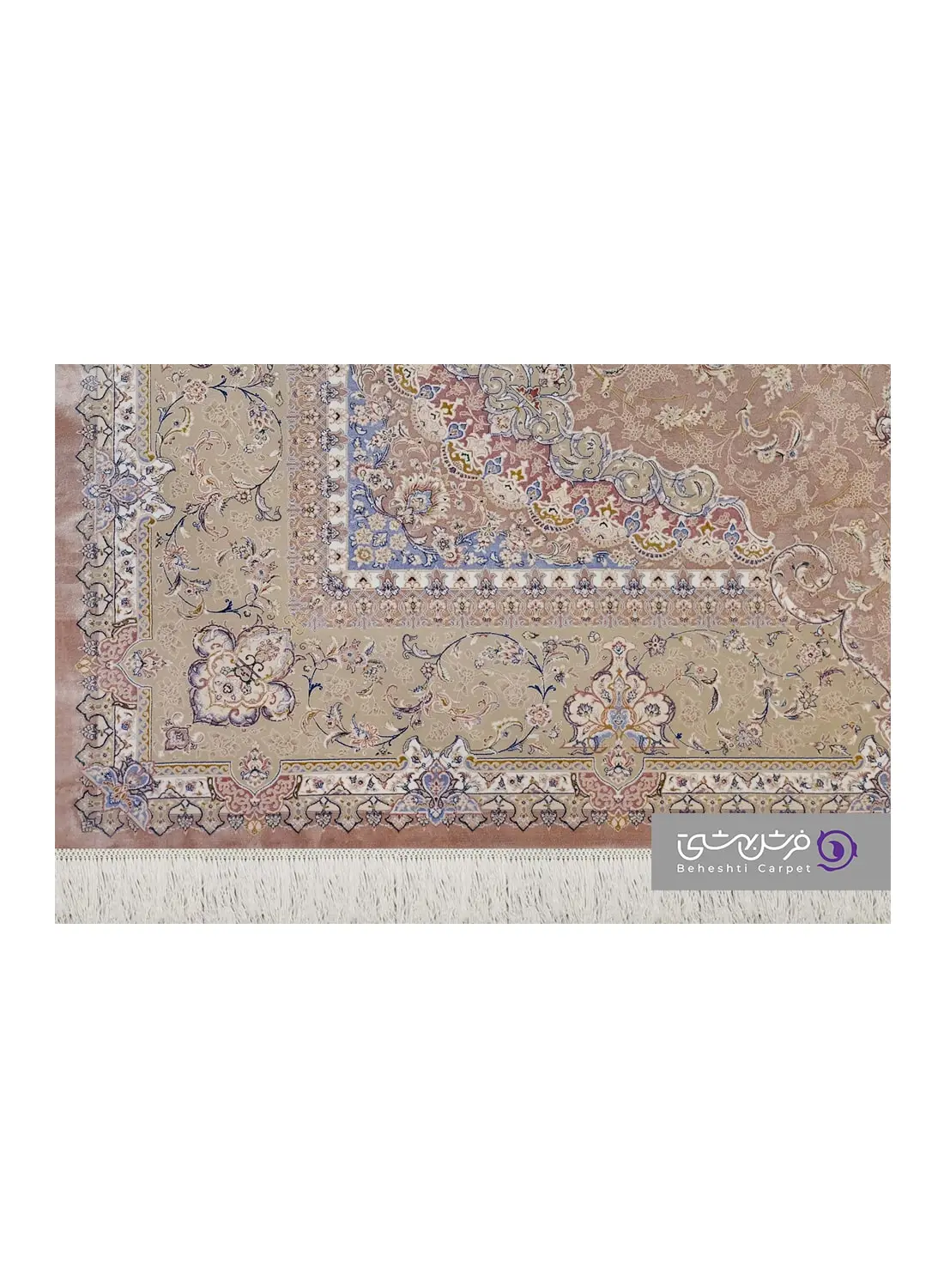 جزییات نقش فرش طرح شاهان کد 1521 خاکی