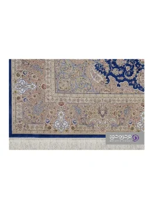 جزییات نقش فرش طرح شاهان کد 1523 آّبی تیره