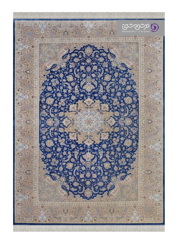 فرش طرح شاهان کد 1523 آّبی تیره