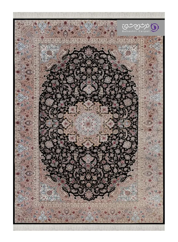 فرش طرح شاهان کد 1523 مشکی