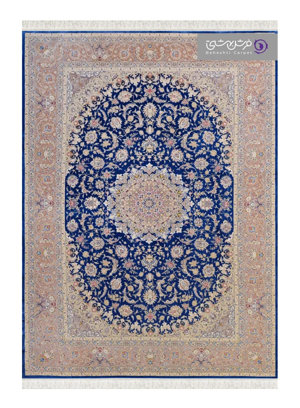 فرش طرح شاهان کد 1524 آبی تیره