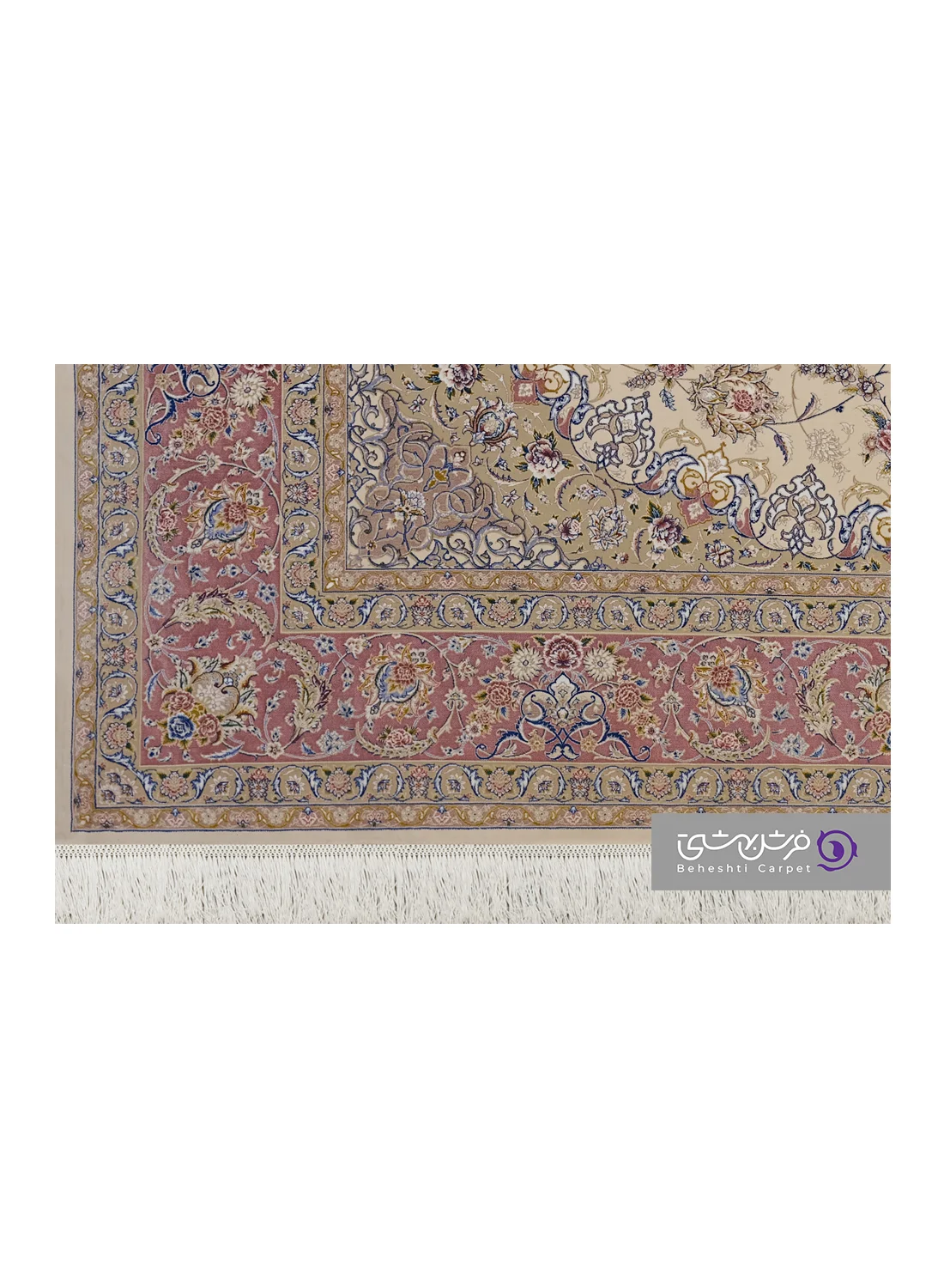 جزییات نقش فرش طرح شاهان کد 1524 کرم
