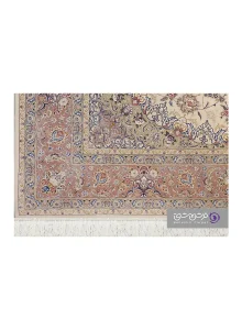 جزییات نقش فرش طرح شاهان کد 1524 کرم چرک