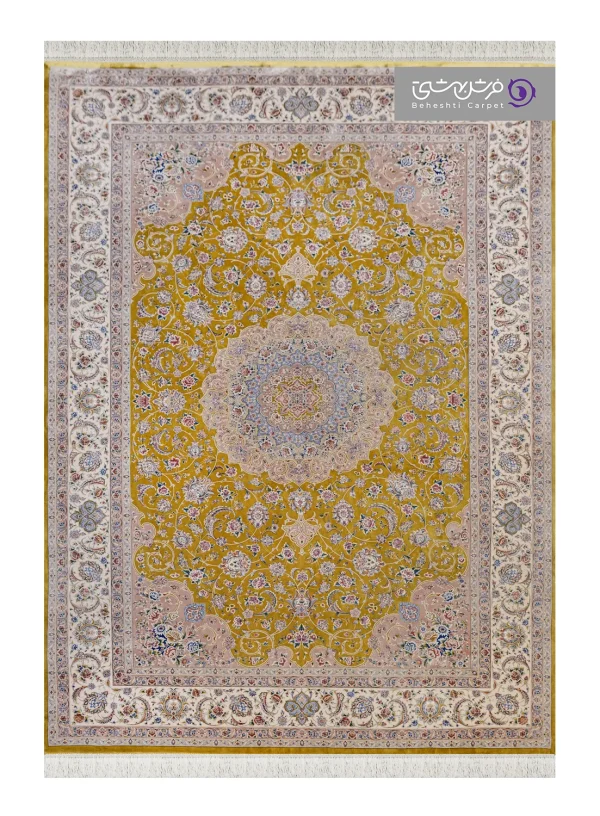 فرش طرح شاهان کد 1526 خردلی