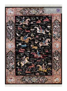 فرش طرح شاهان کد 1527 مشکی
