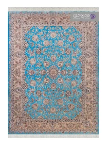 فرش طرح شاهان کد 1529 فیروزه ای