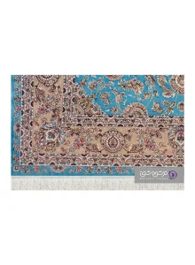 جزییات نقش فرش طرح شاهان کد 1529 فیروزه ای