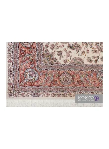 جزییات نقش فرش طرح شاهان کد 1529 کرم چرک