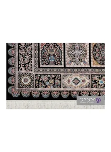 جزییات نقش فرش طرح شاهان کد 1530 مشکی