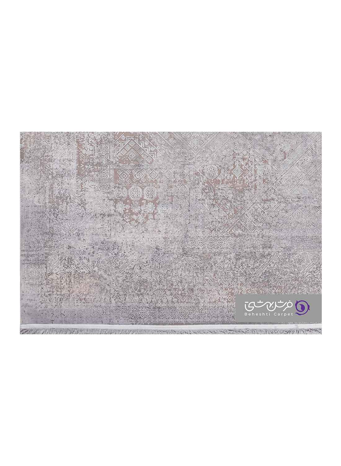 جزییات نقش فرش طرح ژینا کد 807 نقرآبی