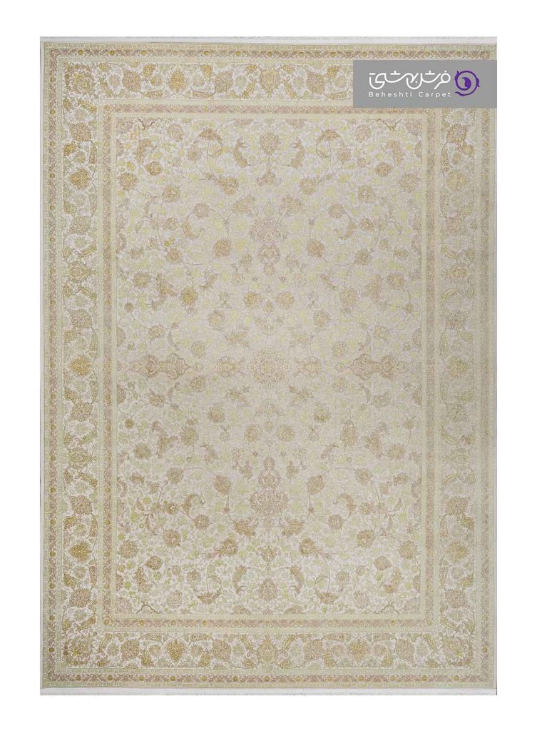 جزییات نقش فرش طرح ژینا کد 809 سبز روشن